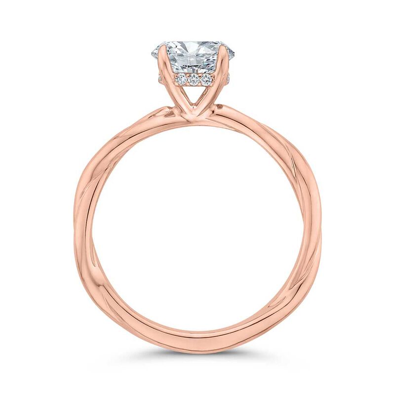 Bella Ponte Rose Gold Diamond Engagement Ring Setting 14K image number 3