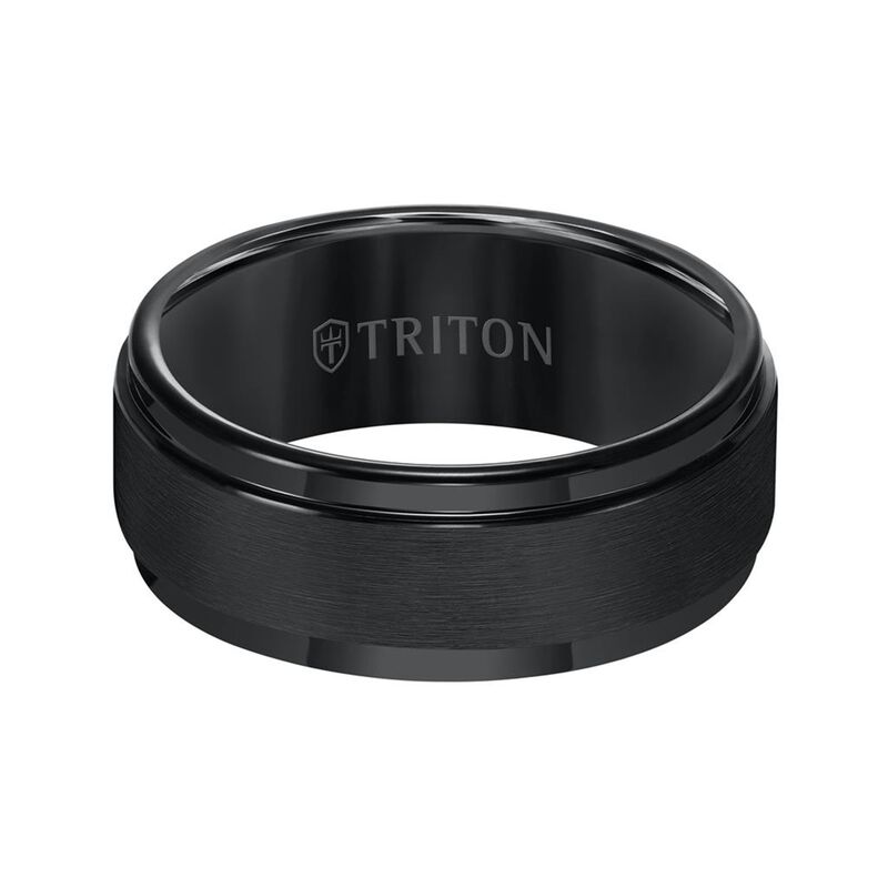 TRITON Comfort Fit Brushed Finish Black Tungsten Band 9MM image number 1