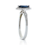 Marquise Sapphire & Diamond Halo Ring 14K