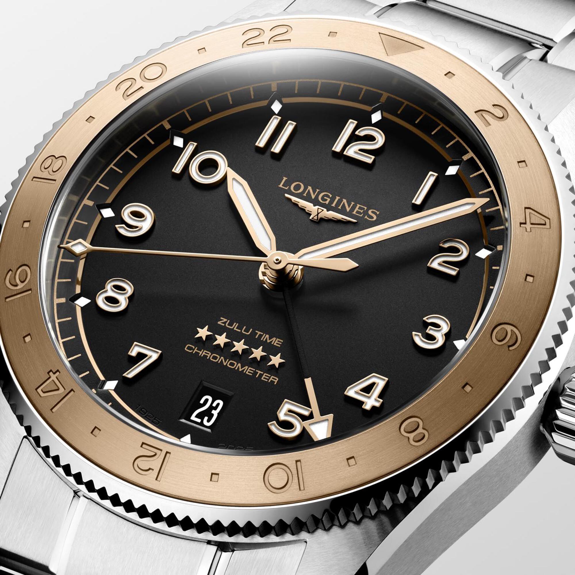 Longines Spirit Zulu Time 1925 Black Dial Watch, 39mm