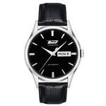 Tissot Heritage Visodate Automatic Black Dial Leather Watch, 40mm