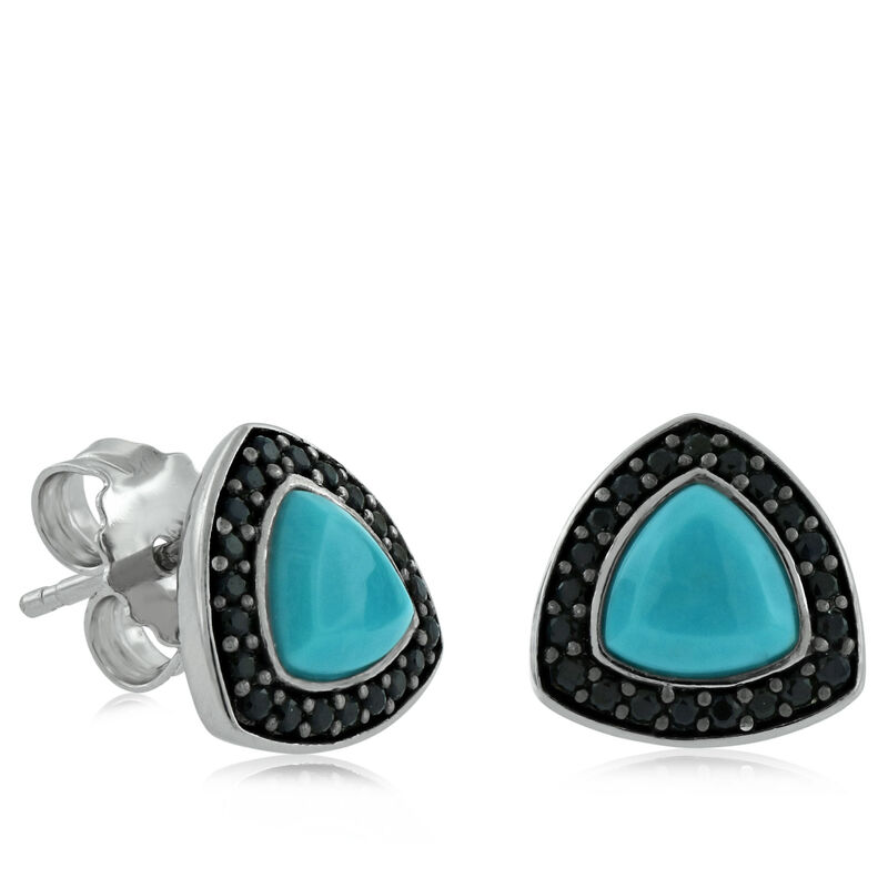 Lisa Bridge Turquoise & Black Sapphire Earrings image number 0