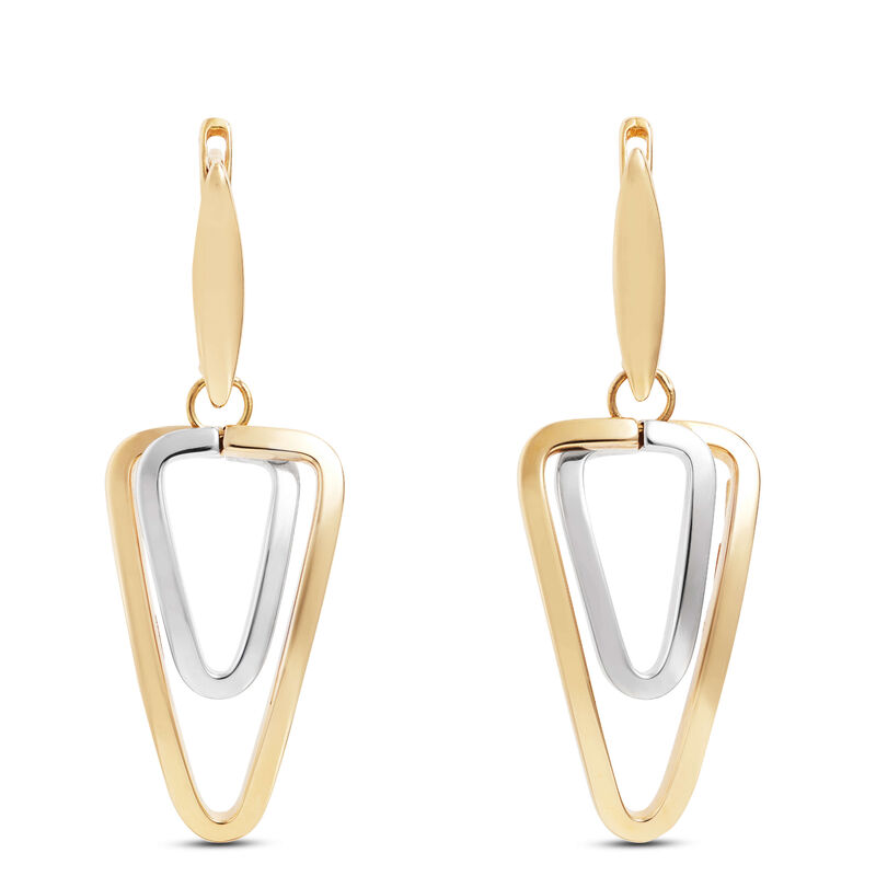 Toscano Double Link Triangle Earrings 18K image number 0