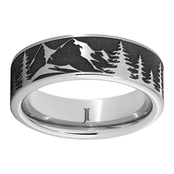 Serinium® Mountain Pine Forest Scene Ring, 8MM
