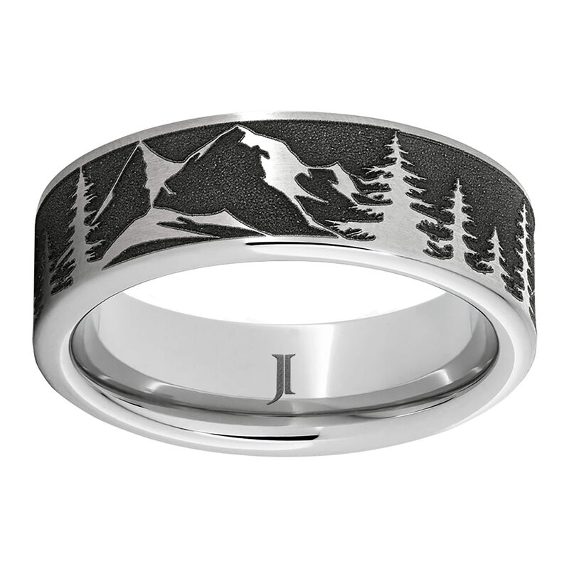 Serinium® Mountain Pine Forest Scene Ring, 8MM image number 0