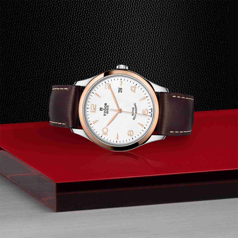 TUDOR 1926 Watch White Dial Brown Leather Strap, 41mm image number 2