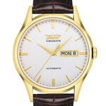 Tissot Heritage Visodate Automatic Gold PVD Leather Watch, 40mm