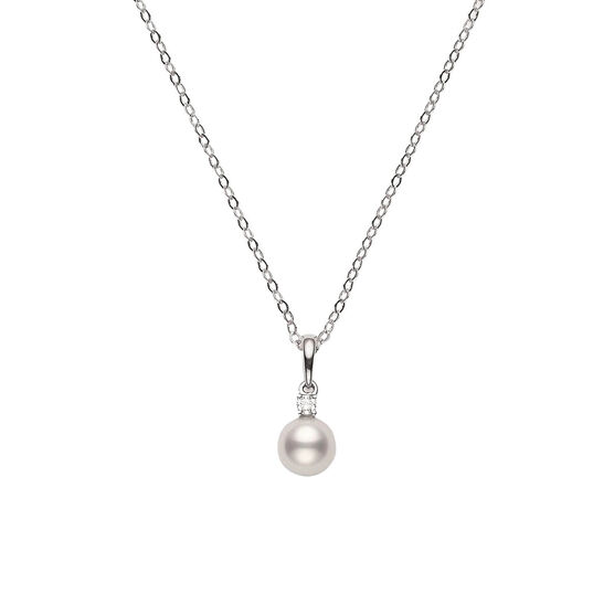 Mikimoto AA Akoya Cultured Pearl & Diamond Pendant 18K, 6mm