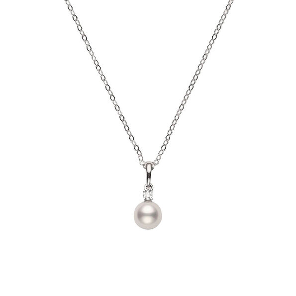 Mikimoto AA Akoya Cultured Pearl & Diamond Pendant 18K, 6mm