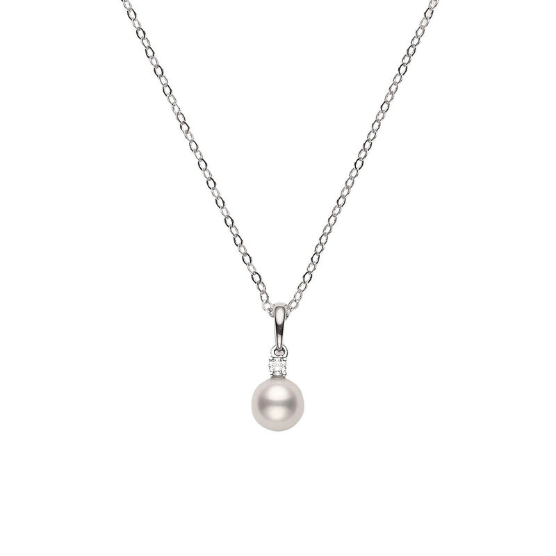 Mikimoto AA Akoya Cultured Pearl & Diamond Pendant 18K, 6mm image number 0