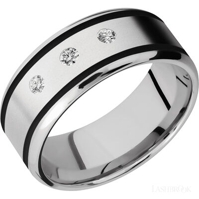 Cobalt Chrome with Bead , Polish Finish and Black Inlay