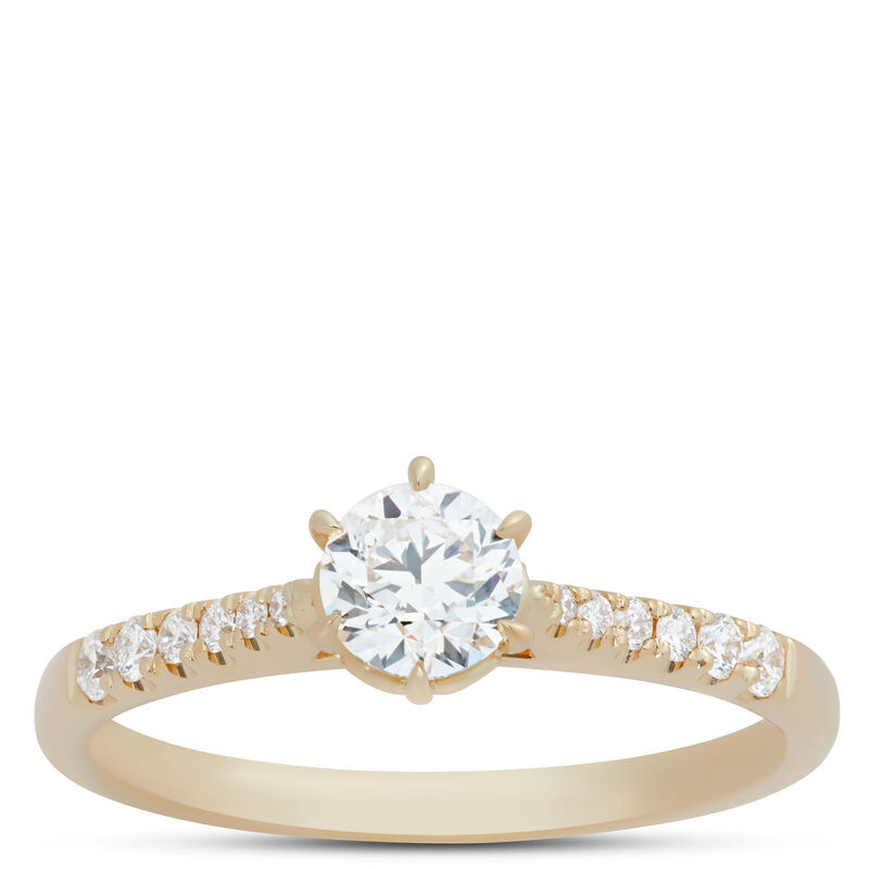 Round Diamond Engagement Ring, 14K Yellow Gold image number 0