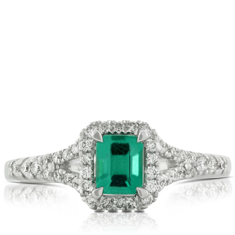 Emerald & Diamond Ring 14K image number 2