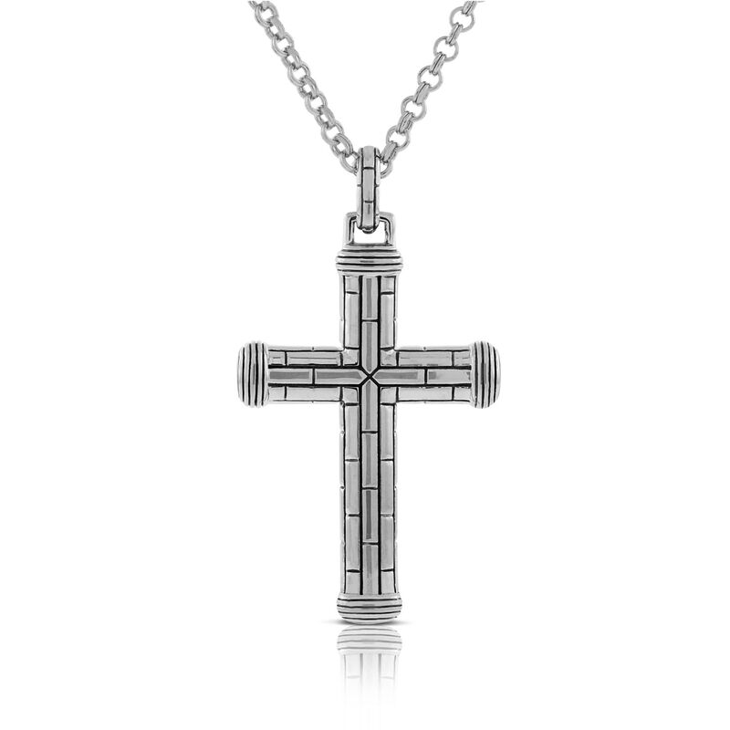 Men's Cross Necklace in Sterling Silver image number 1