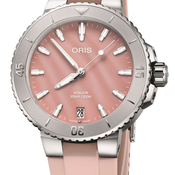 Oris Aquis Date Watch Pink  Dial, 36.5mm