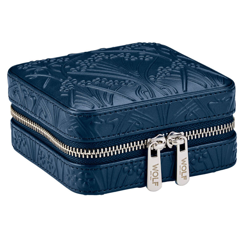 WOLF X LIBERTY All Over Ianthe Small Travel Jewelry Zip Case - Navy image number 2