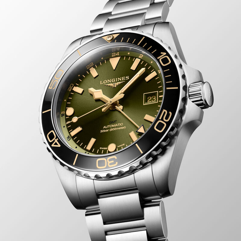 Longines Hydroconquest GMT Green Dial Watch, 41mm image number 1