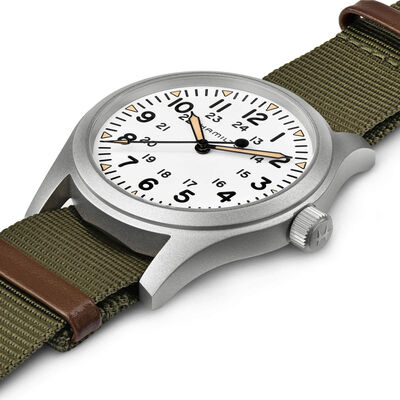 Hamilton Khaki Field White NATO Mechanical Watch, 42mm