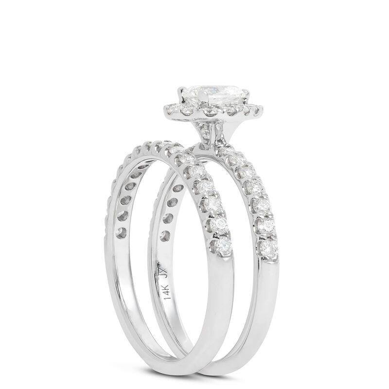 Pear-Cut Diamond Bridal Set, 14K White Gold image number 1