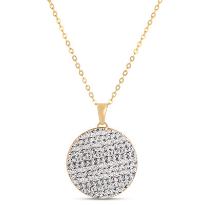 Toscano Laser Cut Compass Pendant, 14K Yellow Gold