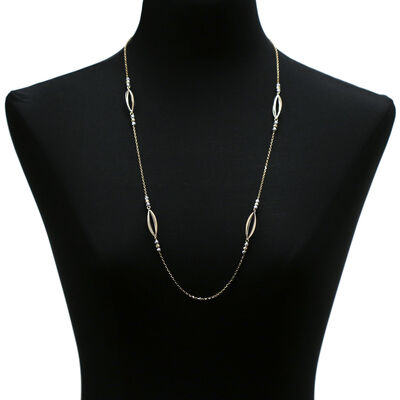 Toscano Marquise Station Necklace 14K, 31.5"