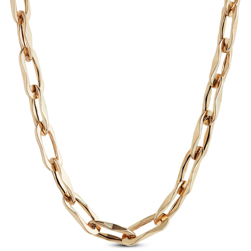Toscano Oval Flat Links Neck Chain, 14K Yellow Gold image number 0