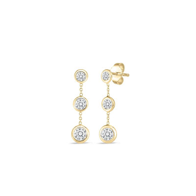 Roberto Coin 18K Yellow Gold Tiny Treasures Three Bezel Dangle Earrings
