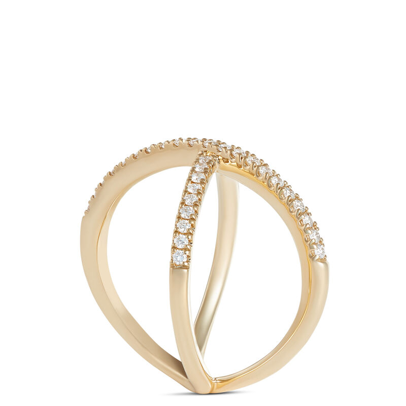 Crisscross Diamond Ring, 14K Yellow Gold image number 1
