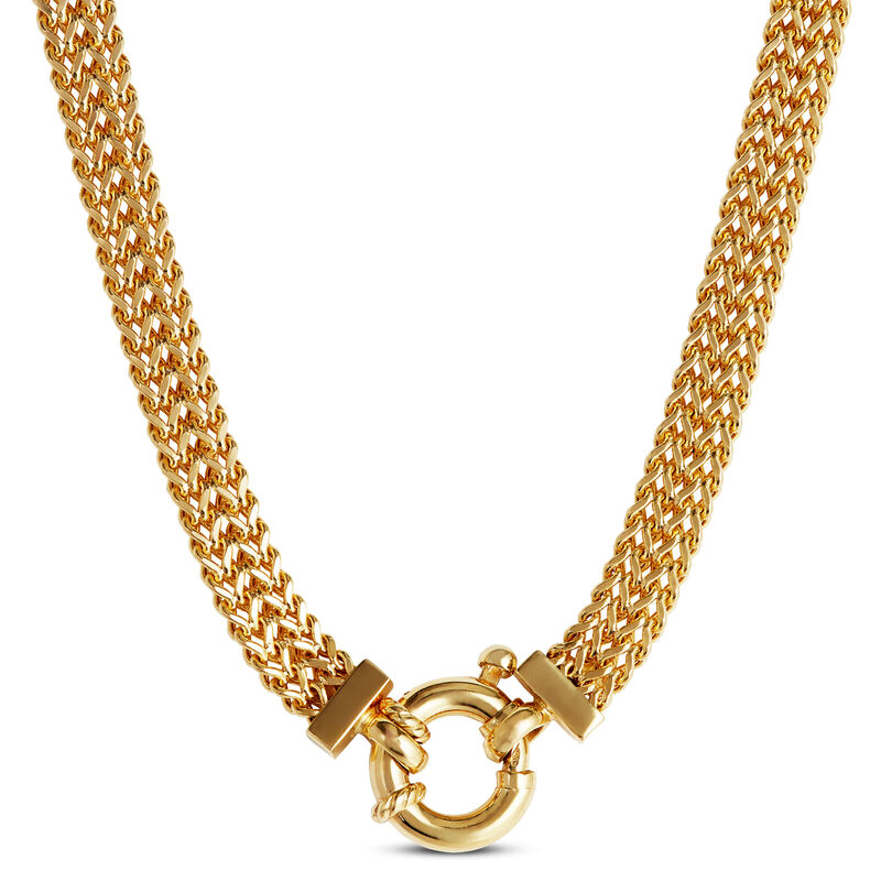Toscano Four-Sided 2-Row Franco Chain Necklace 14K image number 2