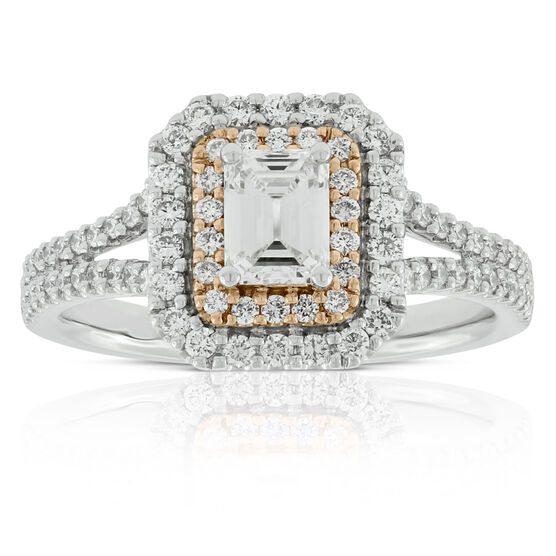 Emerald Cut Diamond Engagement  Ring 14K