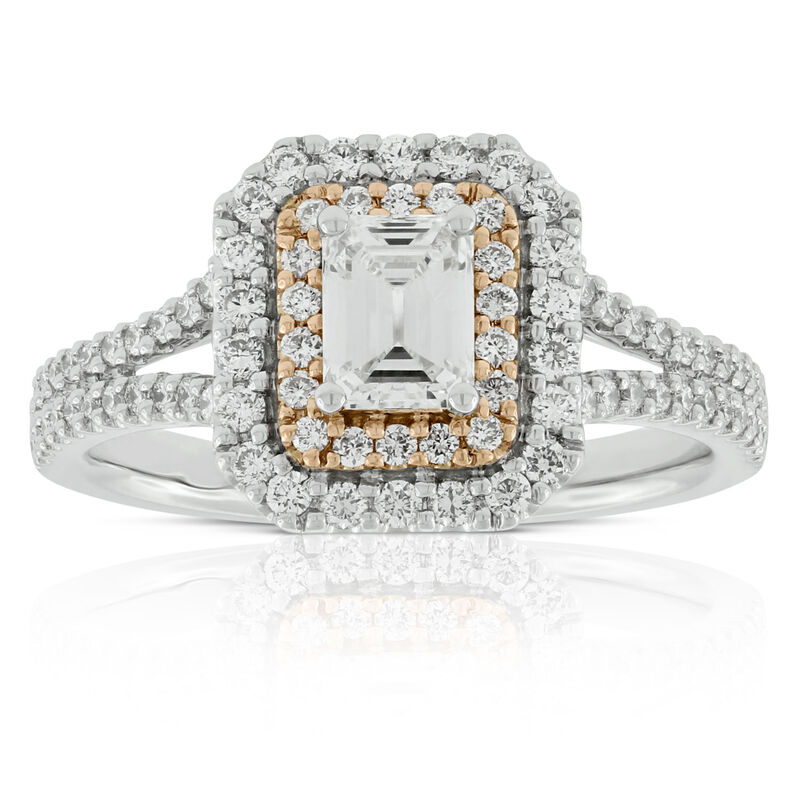 Emerald Cut Diamond Engagement  Ring 14K image number 0
