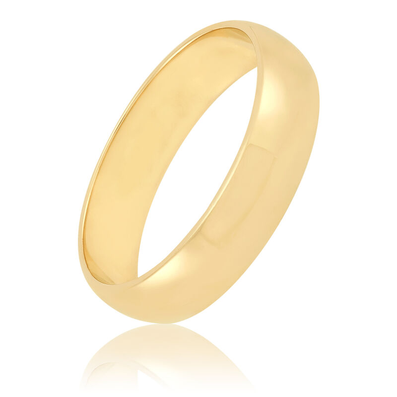 Yellow Gold Polished Rounded 5mm Band 18K image number 0
