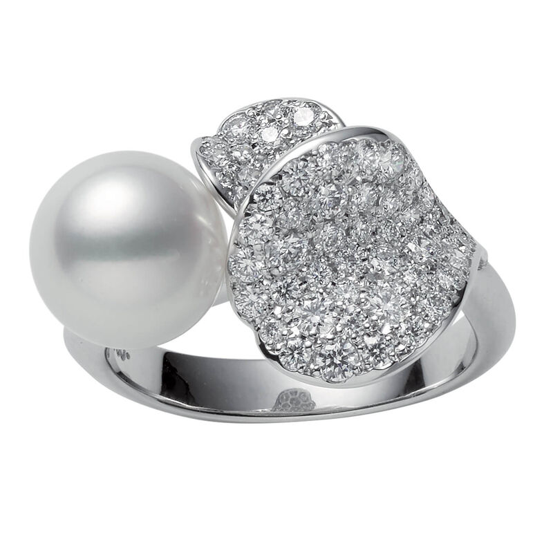 Mikimoto Akoya Cultured Pearl & Diamond Ring 18K, 8.5mm image number 0
