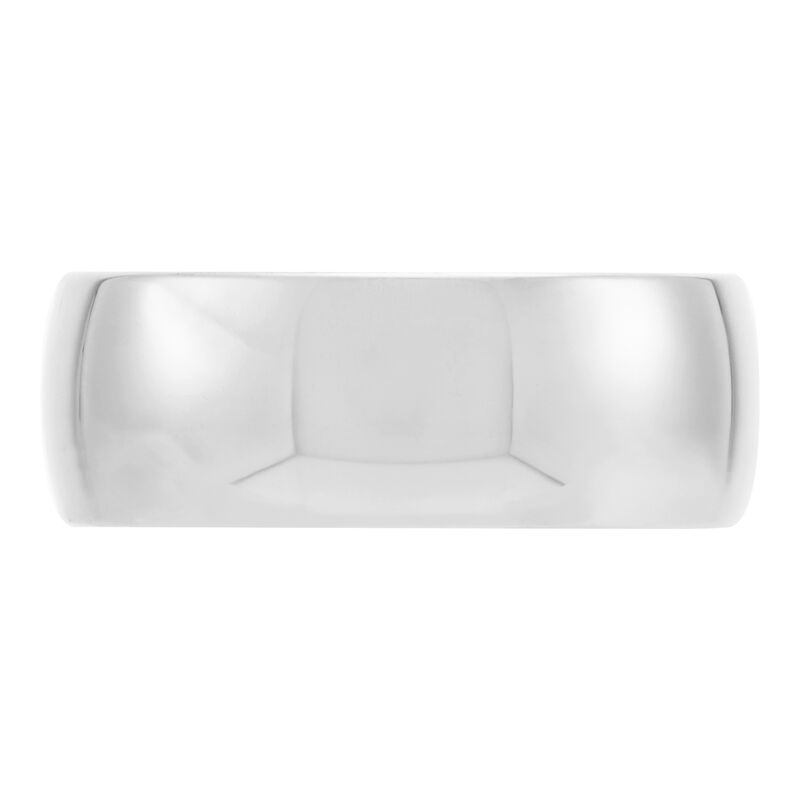 White Gold Polished Rounded Comfort Fit 8mm Band 18K image number 2
