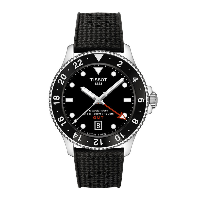 TISSOT Seastar 1000 Quartz GMT Black Dial Watch, 40mm image number 0