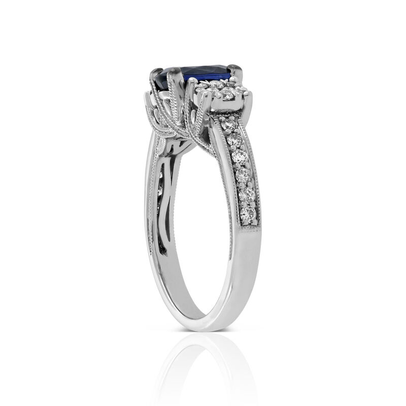 Oval Sapphire & Diamond Ring 14K image number 1