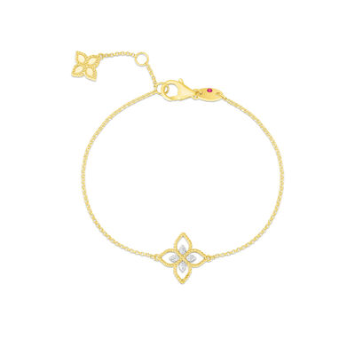 Roberto Coin 18K Gold Principessa Small Diamond Flower Bracelet