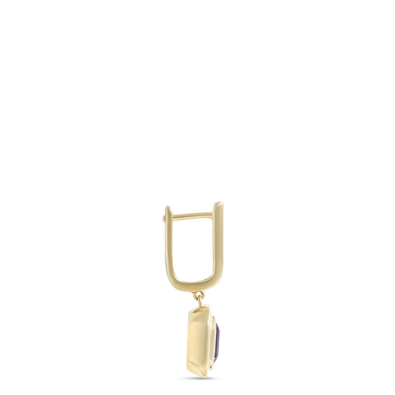 Square Amethyst Earrings, 14K Yellow Gold image number 1