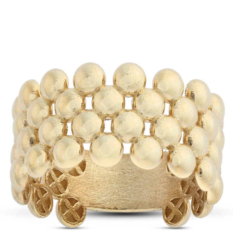 Toscano Four-Row Beaded Band, 14K Yellow Gold Size 7 image number 0