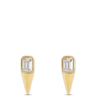 Teardrop Diamond Studs, ⅓ Total Carat Weight, 14K Yellow Gold