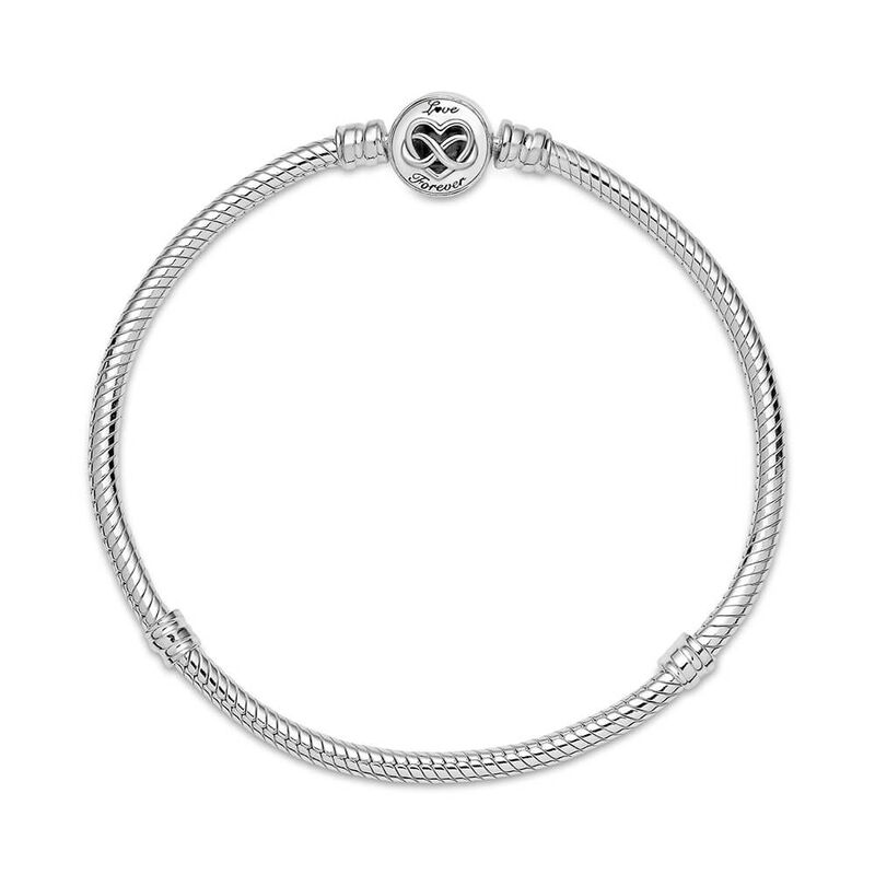 Pandora Moments Heart Infinity Clasp Snake Chain Bracelet image number 2