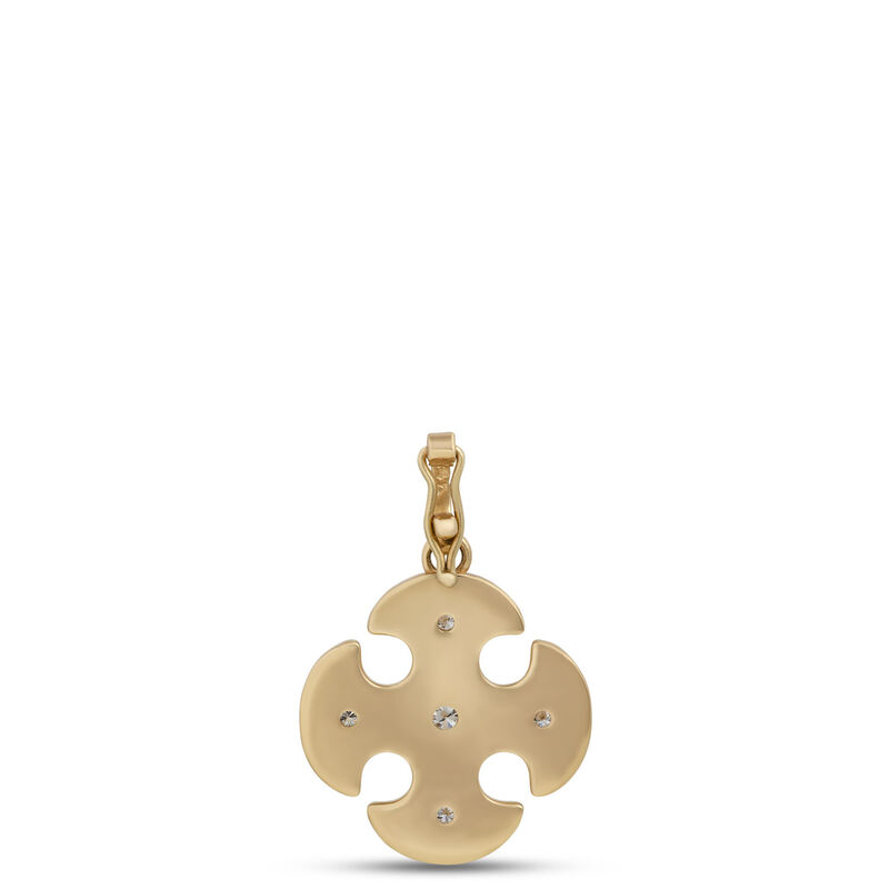 Classic Textured Maltese Cross Charm with Diamonds, 1/10 Carat Total Weight, 14K Yellow Gold image number 2