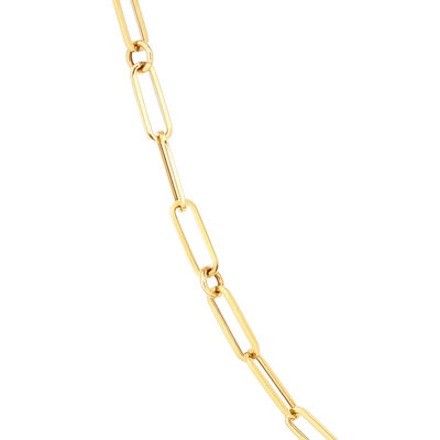 Roberto Coin Designer Gold Fine Paperclip Chain Necklace 18K