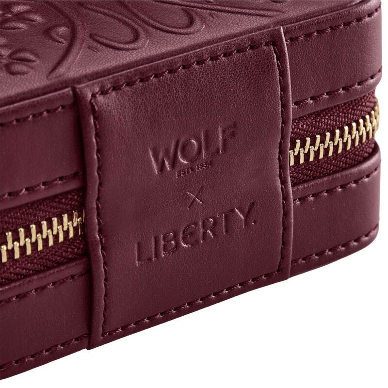 WOLF X LIBERTY Ianthe Small Travel Jewelry Zip Case - Burgundy image number 6