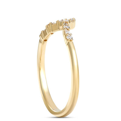 Contour Diamond Band, 1/10 Total Carat Weight, 14K Yellow Gold