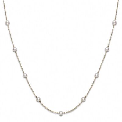 Mikimoto Akoya Cultured Pearl Station Necklace 18K