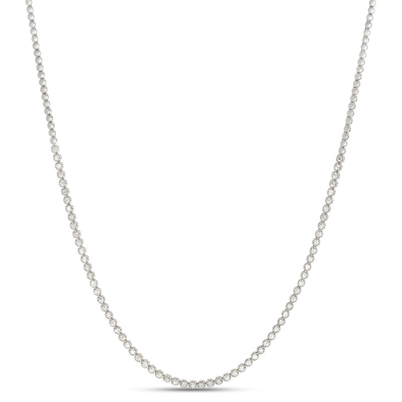 Classic Round Diamond Necklace, 2 Total Carat Weight, 14k White Gold image number 0