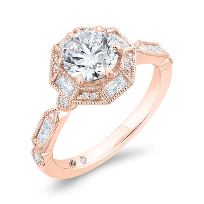 Bella Ponte Engagement Ring Setting, 14K Rose Gold