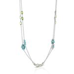 Lisa Bridge Turquoise & Peridot Flower Station Necklace, 36"