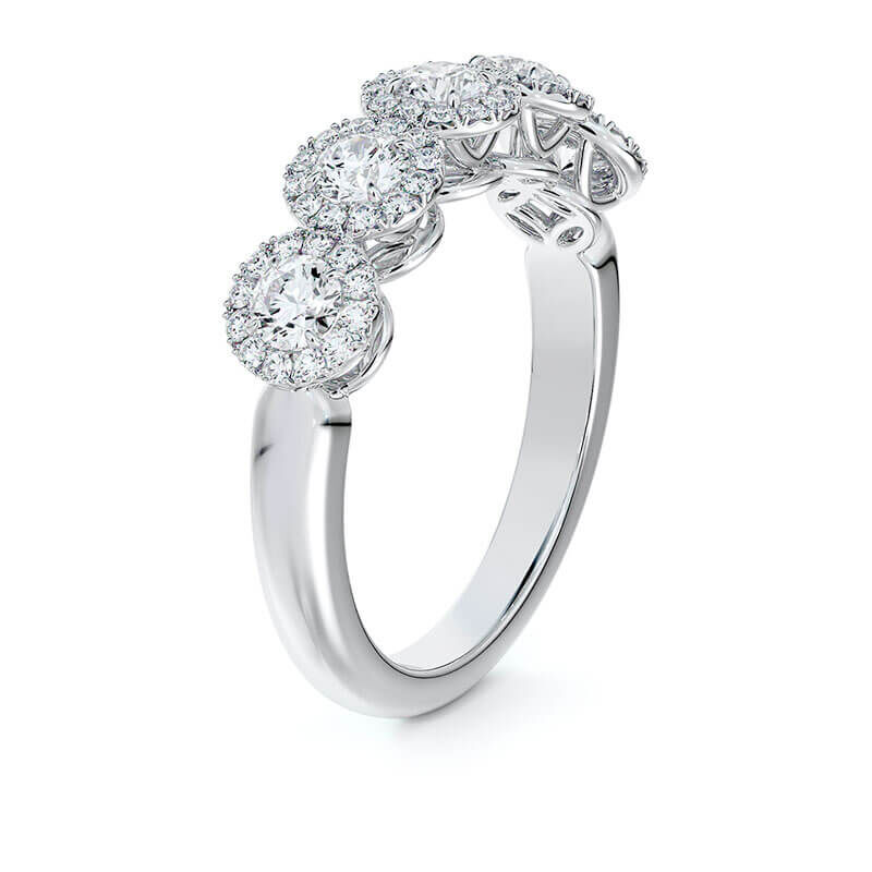 De Beers Forevermark 5-Stone Diamond Halo Band 18K image number 1